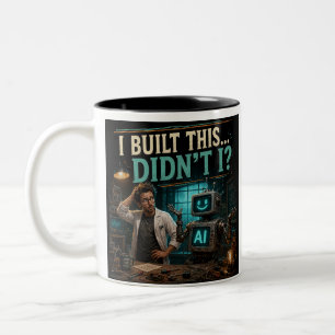 Caneca De Café Em Dois Tons Eu Construí Isto, Não Foi? Camiseta Divertida de T