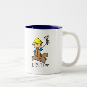 Caneca De Café Em Dois Tons Eu Construo Camisetas de Boneco de Pau Carpinteiro