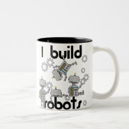 Caneca De Café Em Dois Tons Eu construo robôs