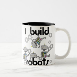 Caneca De Café Em Dois Tons Eu construo robôs
