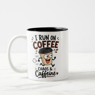 CANECA DE CAFÉ EM DOIS TONS EU CORRO COM CAFÉ – CAOS & CAFEÍNA