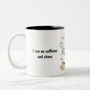 Caneca De Café Em Dois Tons "Eu corro na cafeína" - Engraçado Coffee Mug