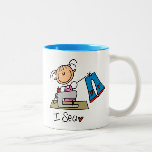 Caneca De Café Em Dois Tons Eu Costuro