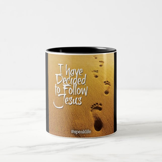 CANECA DE CAFÉ EM DOIS TONS EU DECIDI SEGUIR JESUS (Centro)
