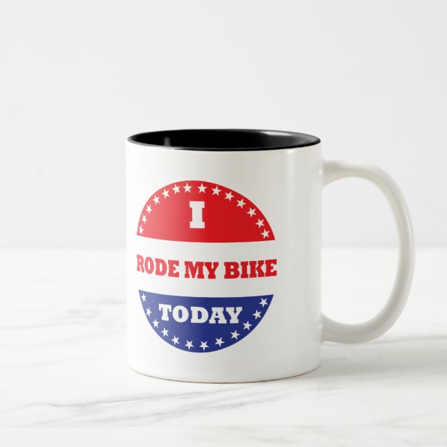 Caneca De Café Em Dois Tons Eu Dirigi Minha Bicicleta Hoje (Direita)