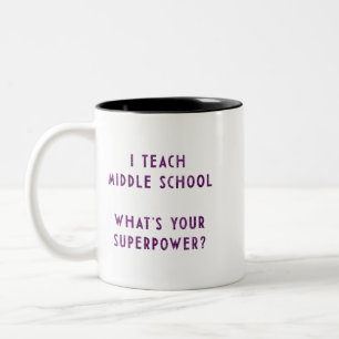 Caneca De Café Em Dois Tons Eu ensino a escola secundária o que é sua
