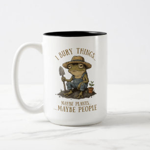 Caneca De Café Em Dois Tons Eu Enterro Coisas Talvez Plantas Talvez Pessoas Sa