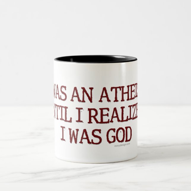 Caneca De Café Em Dois Tons Eu Era Ateísta (Centro)