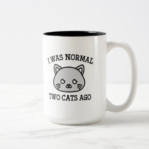 Caneca De Café Em Dois Tons Eu era dois gatos normais há