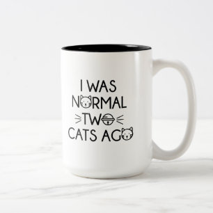 Caneca De Café Em Dois Tons Eu era dois gatos normais há
