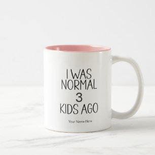 Caneca De Café Em Dois Tons Eu era normal, crianças atrás - Engraçada mãe humo