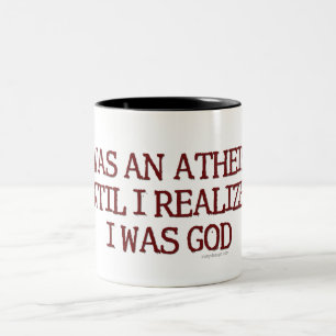 Caneca De Café Em Dois Tons Eu era um ateu