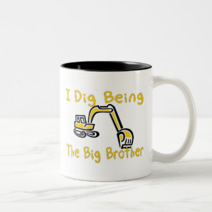 Caneca De Café Em Dois Tons eu escavo o big brother