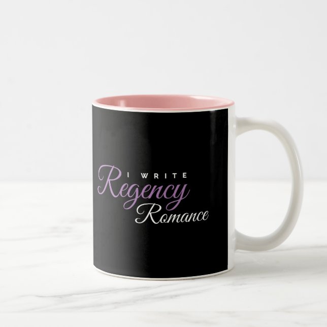 Caneca De Café Em Dois Tons Eu escrevo o romance da regência (Direita)