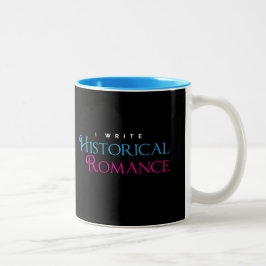 Caneca De Café Em Dois Tons Eu escrevo o romance histórico
