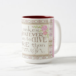 Caneca De Café Em Dois Tons EU ESTOU em Paz - Mais do que o Suficiente Caneca