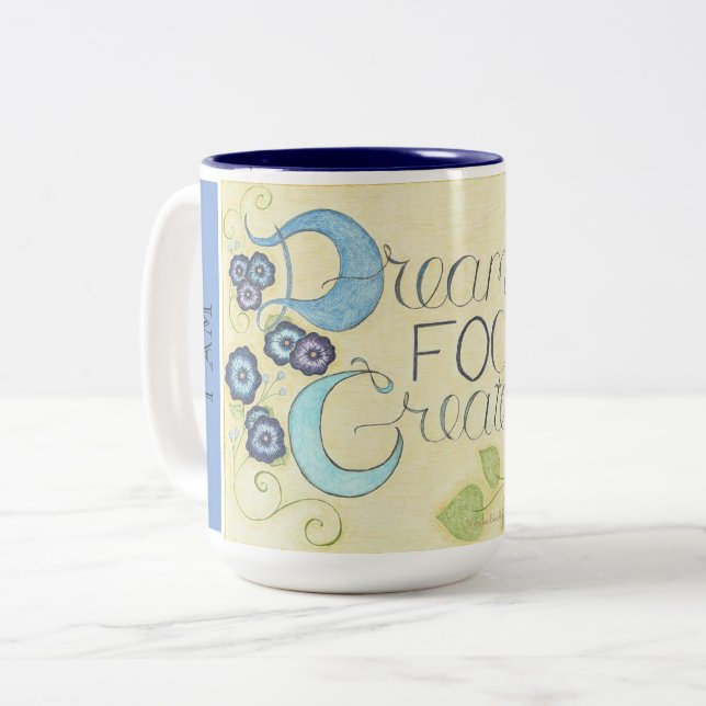 Caneca De Café Em Dois Tons Eu estou inspirado - Dream Foco Crie Coffee Mug (Frente Esquerda)