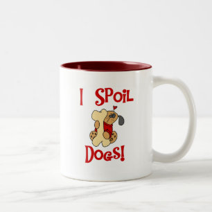 Caneca De Café Em Dois Tons Eu estrago o camiseta e os presentes dos cães