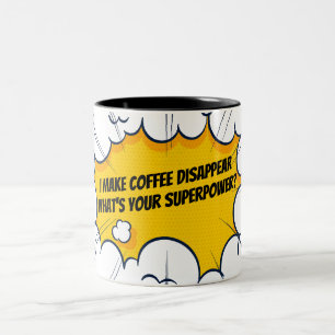 Caneca De Café Em Dois Tons Eu faço café desaparecer engraçado