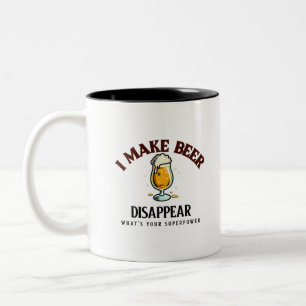 Caneca De Café Em Dois Tons Eu Faço Cerveja Desaparecer Qual é Seu Superpoder