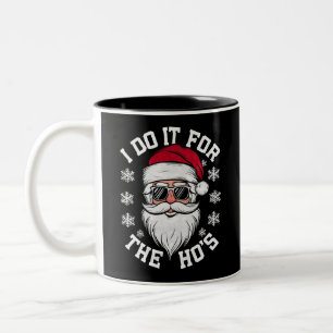 Caneca De Café Em Dois Tons Eu Faço Isso Para As Hos Piada Santa Natal Feio 