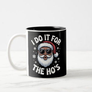 Caneca De Café Em Dois Tons Eu Faço Isso Pelo Natal Hos Afro-Americano