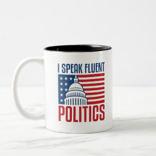 Caneca De Café Em Dois Tons Eu Falo De Um Pollster De Analista Político Fluen