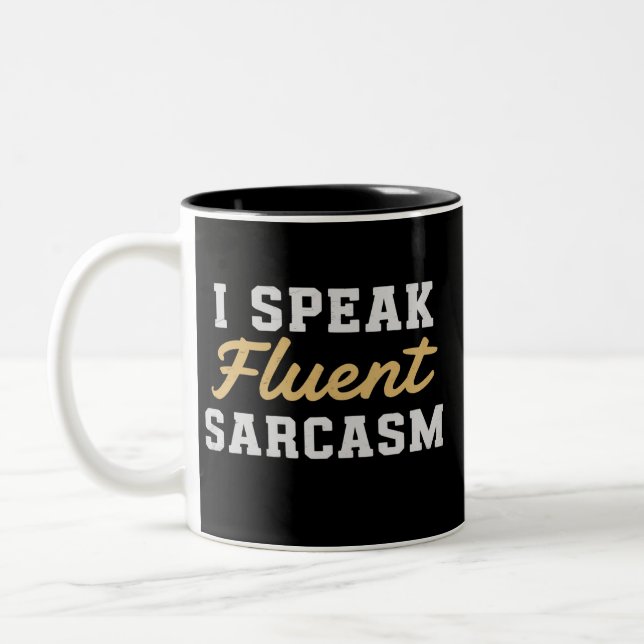 Caneca De Café Em Dois Tons Eu Falo Sarcasmo Fluente Dito Engraçado (Esquerda)