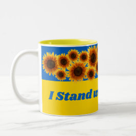 Caneca De Café Em Dois Tons Eu fico com a Ucrânia