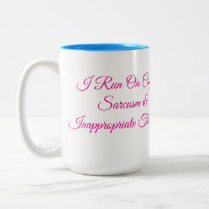 Caneca De Café Em Dois Tons Eu Funciono Com Café Sarcasmo & Pensamentos Inapro