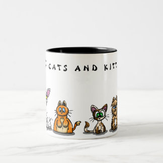 Caneca De Café Em Dois Tons Eu ❤️ GATOS e KITTENS