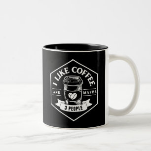 CANECA DE CAFÉ EM DOIS TONS EU GOSTO DE CAFÉ E TALVEZ 3 PESSOAS