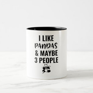 Caneca De Café Em Dois Tons Eu Gosto de Pandas E Talvez 3 Pessoas