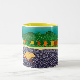 Caneca De Café Em Dois Tons Eu gosto de paus... som amarelo Mug-Stephen Huneck