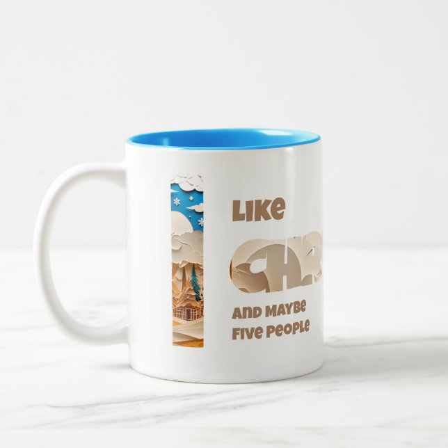 Caneca De Café Em Dois Tons Eu Gosto do Natal e Talvez (Esquerda)