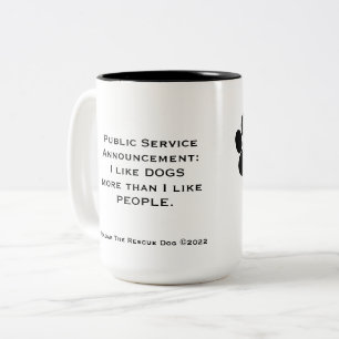 Caneca De Café Em Dois Tons Eu Gosto Mais De Cães Do Que De Pessoas