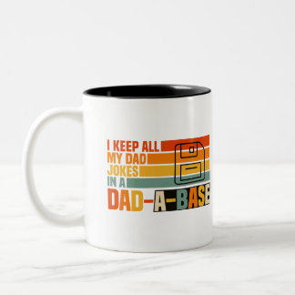 Caneca De Café Em Dois Tons Eu Guardo Todas as Minhas Piadas de Pai Em Uma Bas