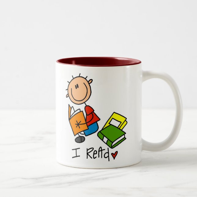 Caneca De Café Em Dois Tons Eu Leio (Direita)