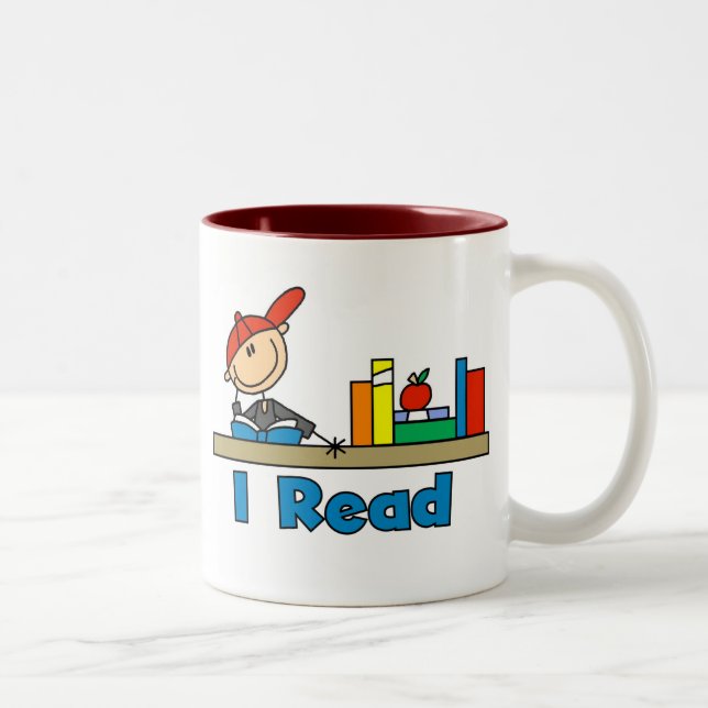 Caneca De Café Em Dois Tons Eu Leio (Direita)