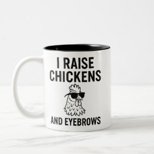 Caneca De Café Em Dois Tons Eu Levanto Frangos e sobrancelhas Uma Vida De Faze