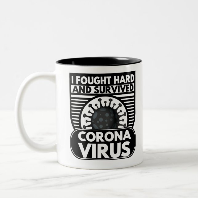 CANECA DE CAFÉ EM DOIS TONS EU LUTEI DURO E SOBREVIVEI (Esquerda)