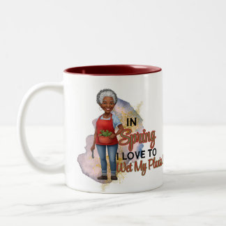 Caneca De Café Em Dois Tons Eu Molhei As Minhas Plantas