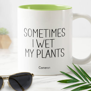 Caneca De Café Em Dois Tons Eu Molho Minhas Plantas Jardim Humorístico Present