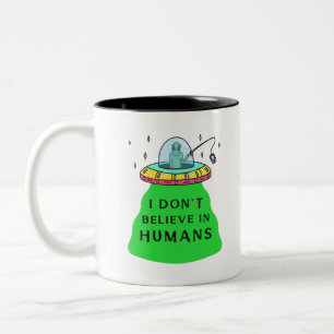 Caneca De Café Em Dois Tons Eu Não Acredito Em Humanos