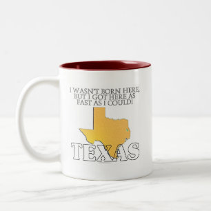 Caneca De Café Em Dois Tons Eu não era aqui… Texas nascido