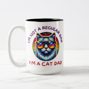 Caneca De Café Em Dois Tons Eu não escolhi a vida de Pai de Gato a vida de Pai