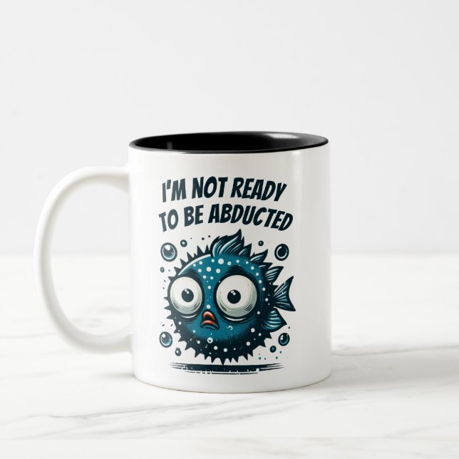 Caneca De Café Em Dois Tons Eu não estou pronto para ser raptado (Esquerda)