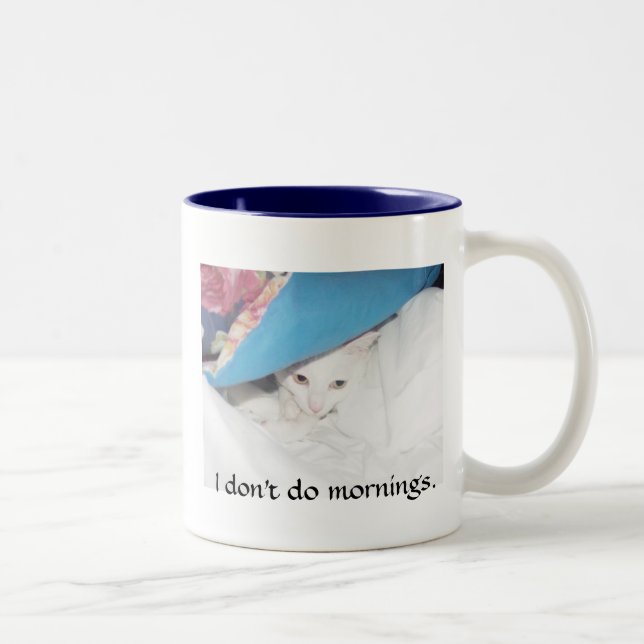 Caneca De Café Em Dois Tons Eu não faço manhãs (Direita)
