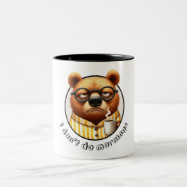 Caneca De Café Em Dois Tons Eu não faço manhãs Urso