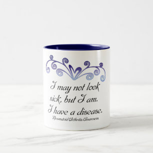 Caneca De Café Em Dois Tons Eu não posso olhar… a artrite reumatóide doent